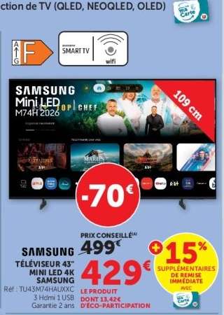 SAMSUNG TÉLÉVISEUR 43" MINI LED 4K