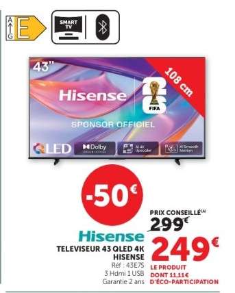 TELEVISEUR 43 QLED 4K HISENSE