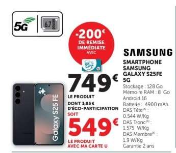 SMARTPHONE SAMSUNG GALAXY S25FE 5G