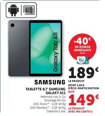 SAMSUNG TABLETTE 8,7" GALAXY A11