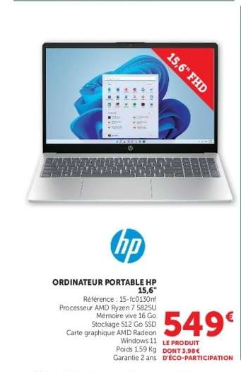 ORDINATEUR PORTABLE HP 15,6"