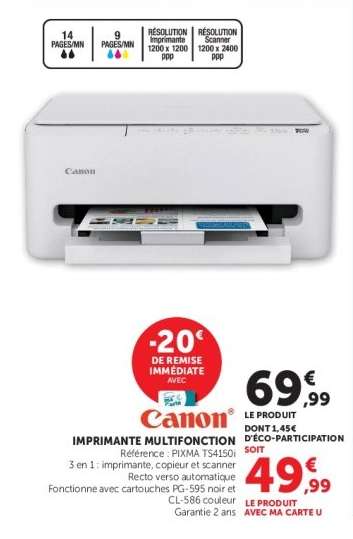 IMPRIMANTE MULTIFONCTION CANON PIXMA TS4150I
