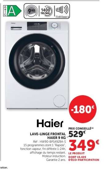 Haier LAVE-LINGE FRONTAL HAIER 9 KG