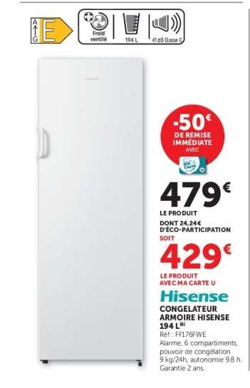 Congélateur Armoire Hisense 194 L