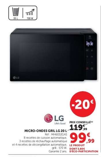 MICRO-ONDES GRILL LG 20 L