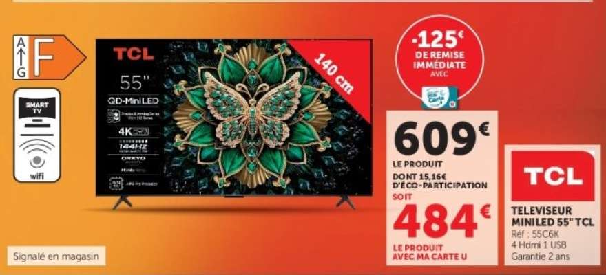 TCL Téléviseur Miniled 55''