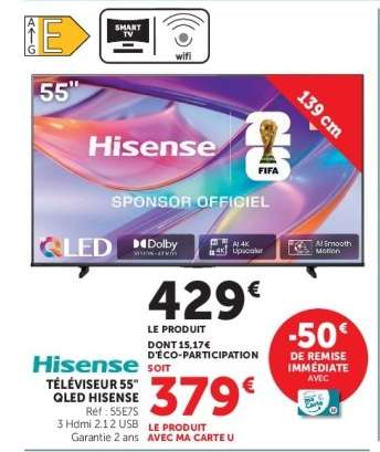 TÉLÉVISEUR 55'' QLED HISENSE