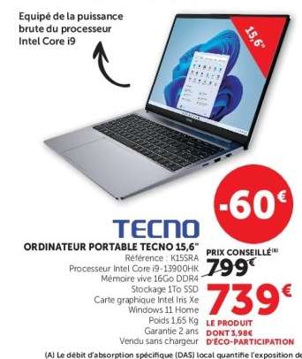 ORDINATEUR PORTABLE TECNO 15,6"