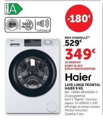 Haier Lave-linge Frontal 9 kg