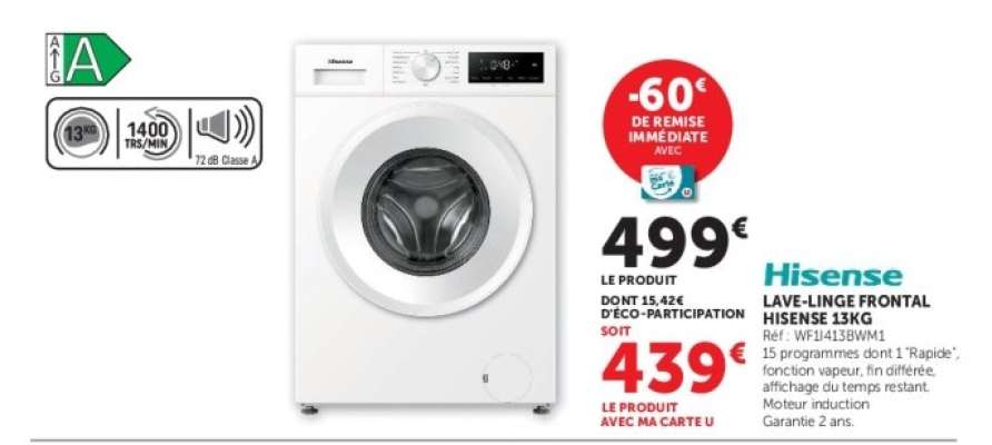 Hisense Lave-linge Frontal 13kg
