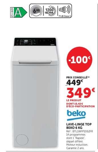 Lave-linge top Beko 6 kg