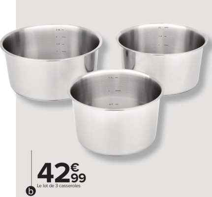 Le lot de 3 casseroles