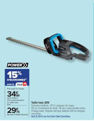 Taille haie 20V