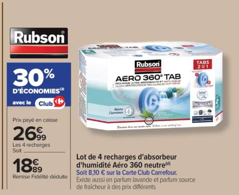 Lot de 4 recharges d'absorbeur d'humidité Aéro 360 neutre