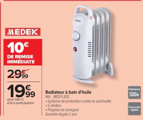 Radiateur à bain d'huile