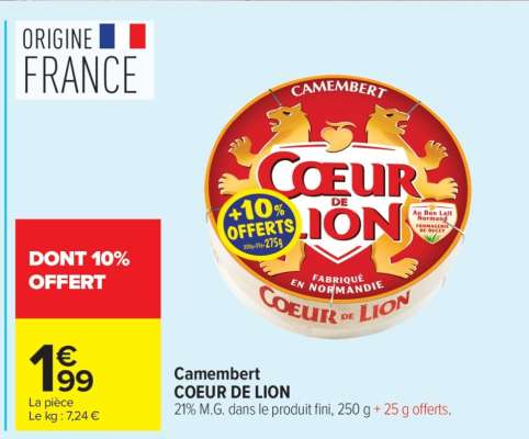 Camembert Coeur De Lion