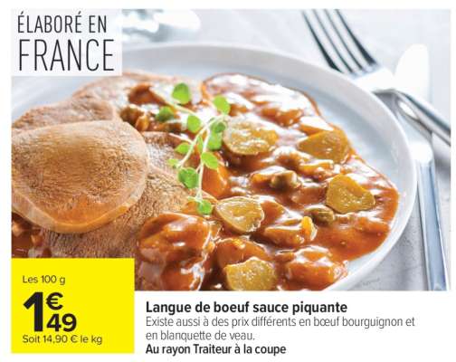 LANGUE DE BOEUF SAUCE PIQUANTE