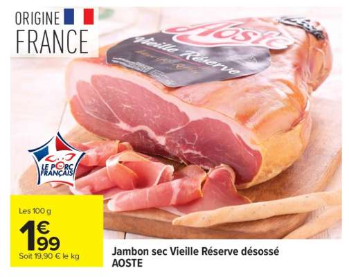 Jambon sec Vieille Réserve désossé AOSTE