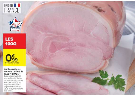 Jambon cuit avec couenne Le Foué de PAUL PREDOULT