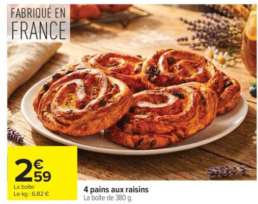4 PAINS AUX RAISINS