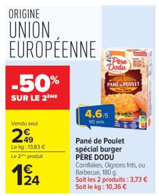 Pané De Poulet Spécial Burger Père Dodu
