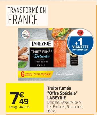 Truite fumée "Offre spéciale" LABEYRIE