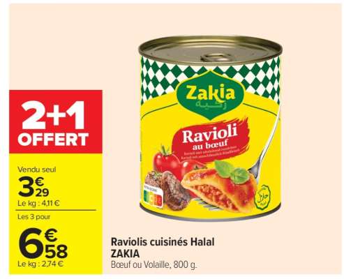Raviolis cuisinés Halal ZAKIA