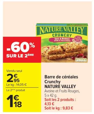 Barre de céréales Crunchy NATURE VALLEY