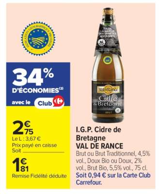 I.G.P. Cidre de Bretagne VAL DE RANCE