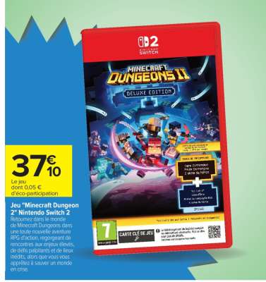 Jeu "Minecraft Dungeon 2" Nintendo Switch 2