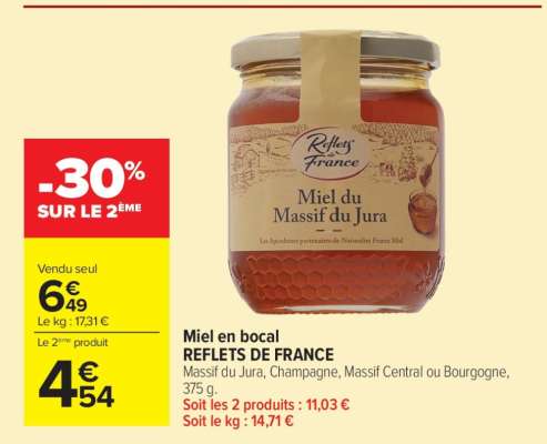Miel en bocal REFLETS DE FRANCE