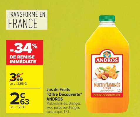 Jus de Fruits "Offre Découverte" ANDROS