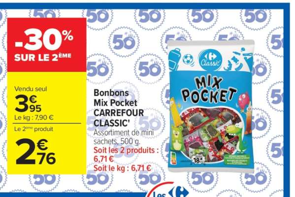 Bonbons Mix Pocket CARREFOUR CLASSIC'