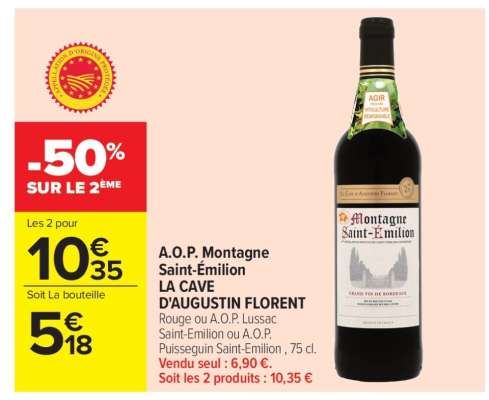 A.O.P. Montagne-Saint-Émilion LA CAVE D'AUGUSTIN FLORENT