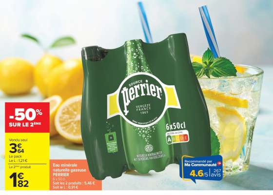 Eau Minérale Naturelle Gazeuse Perrier
