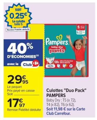 Culottes "Duo Pack" PAMPERS