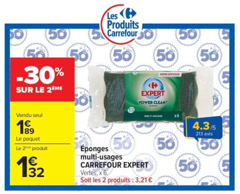 Éponges Multi-usages CARREFOUR EXPERT