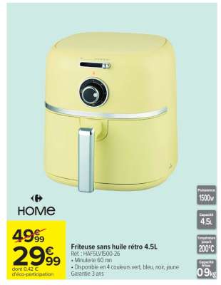 Friteuse sans huile rétro 4.5L
