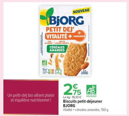 Biscuits petit-déjeuner BJORG