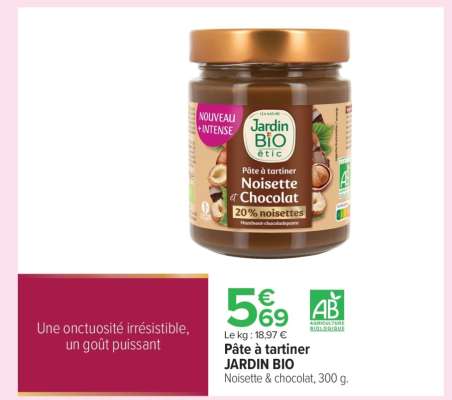 Pâte à tartiner JARDIN BIO