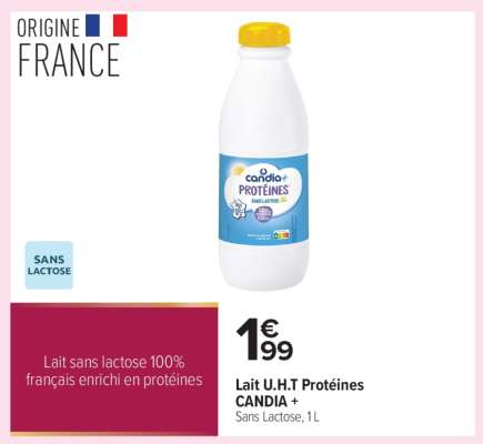 Lait U.H.T Protéines CANDIA