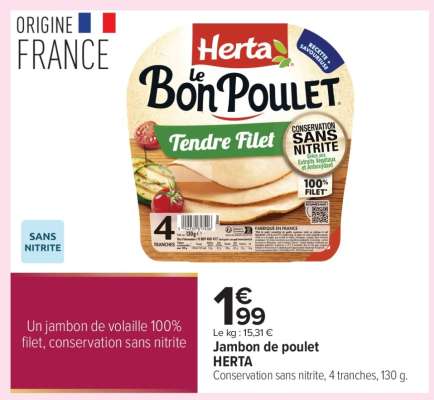 Jambon de poulet HERTA