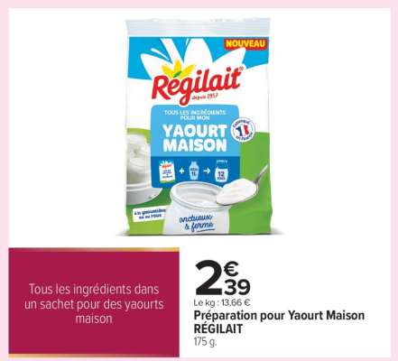 Préparation pour Yaourt Maison RÉGILAIT