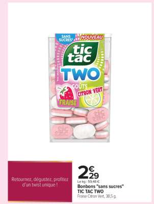 Bonbons "sans sucres" TIC TAC Two