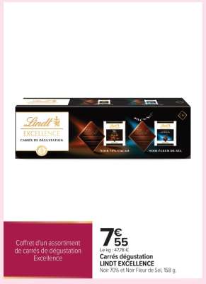 Carrés dégustation LINDT EXCELLENCE
