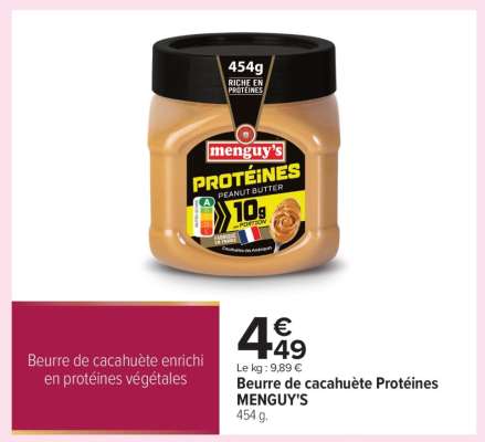 Beurre de cacahuète Protéines MENGUY'S