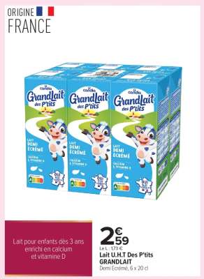 Lait U.H.T Des P'tits GRANDLAIT