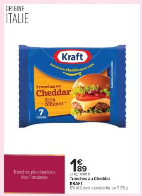 Tranches au Cheddar KRAFT