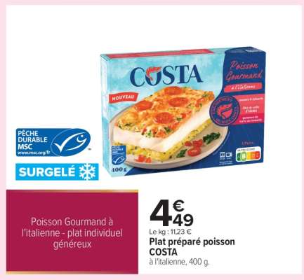Plat préparé poisson COSTA