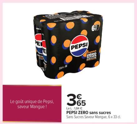 PEPSI ZERO sans sucres
